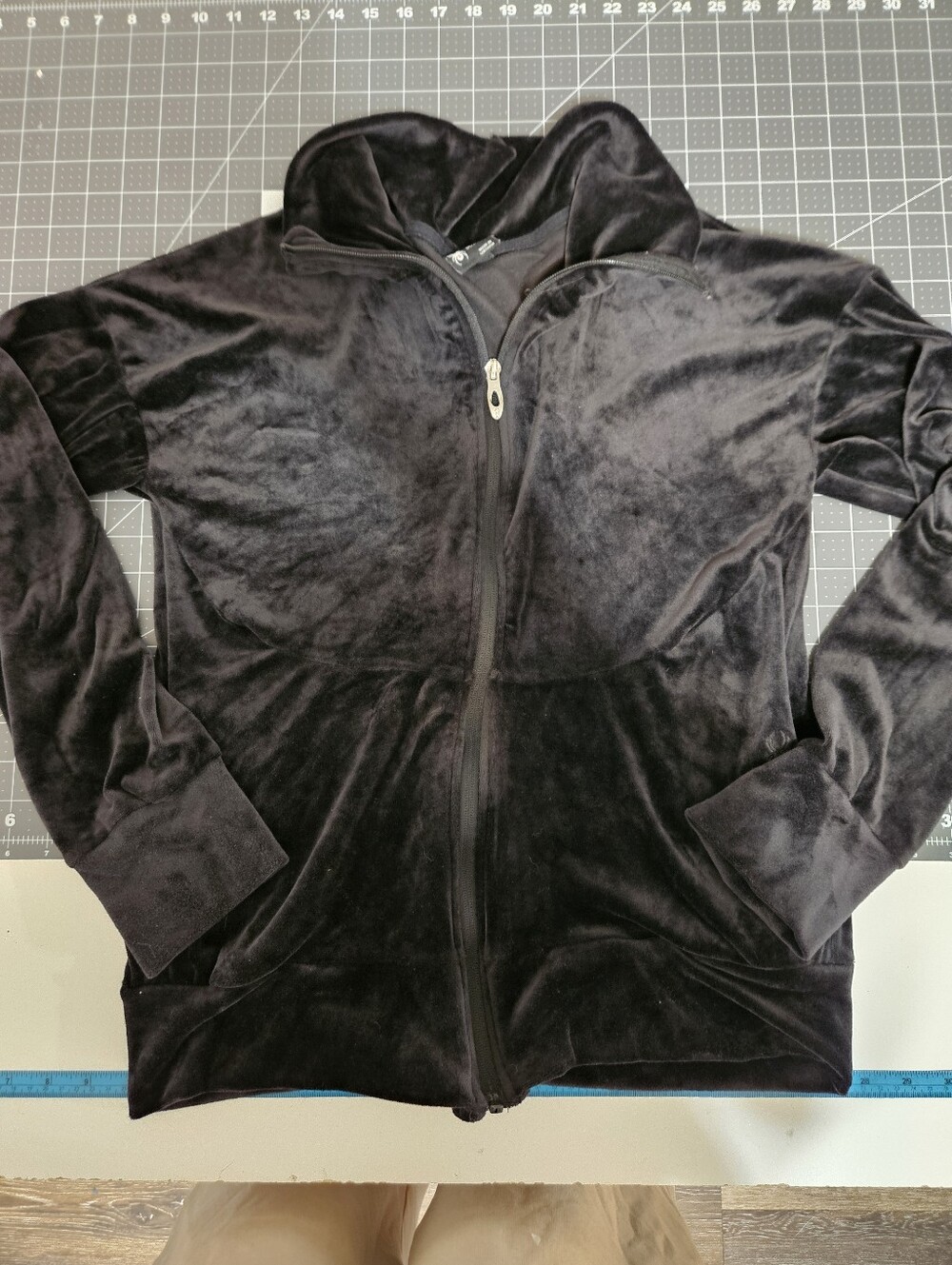 Spyder Black Velour Full-Zip Hoodie